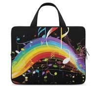 Rainbow Musical Note Melody Laptop Bags Ultra-Thin, Lightweight & Waterproof 10inch Laptop Sleeve, Durable Neoprene Material, Portable Protective Computer Bag with Hand Strap