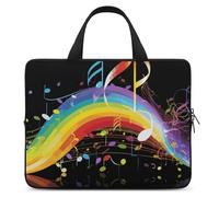 Rainbow Musical Note Melody Laptop Bags Ultra-Thin, Lightweight & Waterproof 12inch Laptop Sleeve, Durable Neoprene Material, Portable Protective Computer Bag with Hand Strap
