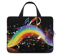 Rainbow Musical Note Melody Laptop Bags Ultra-Thin, Lightweight & Waterproof 13inch Laptop Sleeve, Durable Neoprene Material, Portable Protective Computer Bag with Hand Strap