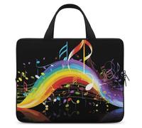 Rainbow Musical Note Melody Laptop Bags Ultra-Thin, Lightweight & Waterproof 15inch Laptop Sleeve, Durable Neoprene Material, Portable Protective Computer Bag with Hand Strap