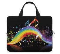 Rainbow Musical Note Melody Laptop Bags Ultra-Thin, Lightweight & Waterproof 17inch Laptop Sleeve, Durable Neoprene Material, Portable Protective Computer Bag with Hand Strap