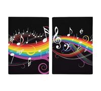 Rainbow Musical Note Melody Passport Holder Slim PU Leather Passports Wallet Portable Passports Protector Passport Cover