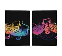 Rainbow Musical Note Melody PU Leather Passport Holder, Multiple Pockets Passport Cover, Travel Document Organizer for Men Women