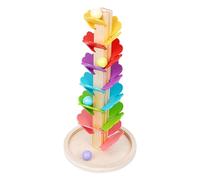 Rainbow Musical Tree Toy Wooden Marble Run Toy Colorful Rolling Ball Tower Musical Tree Ball Drop Puzzle Games For Kindergarten, Kids, Children 158x158x338mm