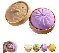 Rainbow Mystery Squishy Bun, Soft Squeeze Decompression Giant Glitter Dumpling, Stress Relief Fidget for Adults Anxiety (Purple)