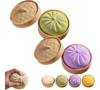 Rainbow Mystery Squishy Bun, Soft Squeeze Decompression Giant Glitter Dumpling, Stress Relief Fidget for Adults Anxiety (Green+Purple)