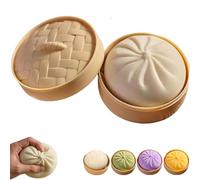 Rainbow Mystery Squishy Bun, Soft Squeeze Decompression Giant Glitter Dumpling, Stress Relief Fidget for Adults Anxiety (White)