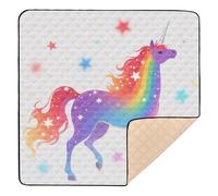 Rainbow Mythical Beast Fantasy Art Large Sturdy Baby Activity Play Mat for Indoor Outdoor Waterproof Infant Play Activity Mat for Baby Toddler Infant, 50'' x 50''