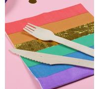 Rainbow Napkins - Pack of 100 - Rainbow Coloured Disposable Napkins - Pride Month Pride Party Tableware Accessory