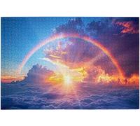 Rainbow Nature Landscape 1000 Piece Wooden Jigsaw Puzzle, 19.7x29.5 Inch | with rich colors clear image quality. It is relaxing and intellectually stimulating.family entertainment