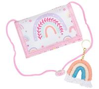 Rainbow Neck Pouch Children - Triple Folded Purse Girls with Keyring - Children's Wallet & Children's Wallet Girls, Stylish Purse Gift