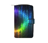 Rainbow Neon Leather Wallet,Multiple Card Slots Clip,Multi-Functional Slim Billfold For Men Women