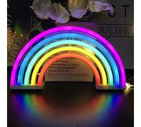 Rainbow Neon Signs Lights,LED Rainbow lamp Wall Light Marquee Battery or USB Operated for Chistmas,Birthday Party,Kids Room, Living Room, Wedding Party Decor