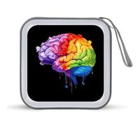 Rainbow Neurodiversity Autism Awareness CD Case Portable DVD Storage Small CD Holder Organizer for Home Travel