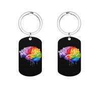 Rainbow Neurodiversity Autism Awareness Metal Keychain Personalized Key Chain Holder Durable Key Tags Mini Pendant for Men Women