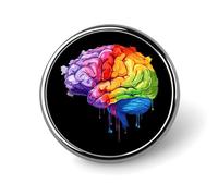 Rainbow Neurodiversity Autism Awareness Round Badges Personalized Button Brooch Lapel Pins for Clothing Decoration