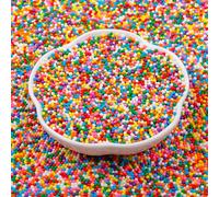Rainbow Nonpareils Sprinkles 130g - 2mm Edible Hundreds & Thousands Pearl Sprinkles Cake Decorations for Baking, Cupcake, Cookie, Donut & Ice Cream Toppings, Wedding Birthday Party Supplies