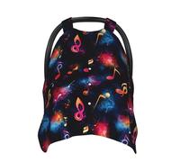 Rainbow Notes Print Baby Car Seat Covers, Breathable Nursing Cover Breastfeeding Cover, Stroller Covers, Multi-use Infant Carseat Canopy, Baby Boys Girls Newborn Essentials
