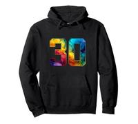 Rainbow Number 30 Years 30th Birthday Pullover Hoodie