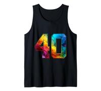 Rainbow Number 40 Years 40th Birthday Tank Top