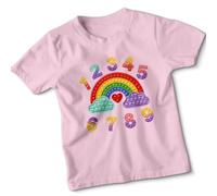 Rainbow Numbers 1-9 Kids T-Shirt Fidget Sensory Toys Counting Learning Childrens Tee Boys Girls 5-6 Years