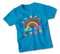 Rainbow Numbers 1-9 Kids T-Shirt Fidget Sensory Toys Counting Learning Childrens Tee Boys Girls 7-8 Years