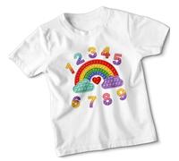 Rainbow Numbers 1-9 Kids T-Shirt Fidget Sensory Toys Counting Learning Childrens Tee Boys Girls 9-11 Years