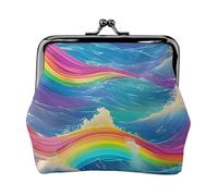 Rainbow Ocean Print Versatile Coin Purse Exquisite Mini Wallet Cute Change Pouch for Any Occasion