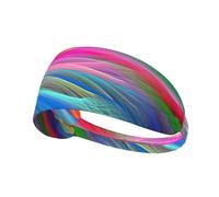 Rainbow Ocean Printing Adjustable Sports Elastic Exercise Headband-Soft, Breathable, Ideal For Football, Gym, Cycling