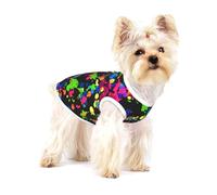 Rainbow Of Neon Paint Splatters,Cotton Sleeveless Pet T-Shirt Soft Stretchy Puppy Breathable Vest,S