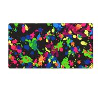 Rainbow of Neon Paint Splatters,Mouse Pad Large Desk Pad Computer Keyboard Mouse Mat with Non Slip Rubber Base 40 x 70 cm