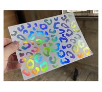 Rainbow Oilslick Holographic Leopard Cheetah Print Stickers Self Adhesive Vinyl Wall A4 Sheet