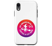 Rainbow Ombre Broom Runs On Coffee and Cat Hair Cheeky Witch Case for iPhone XR