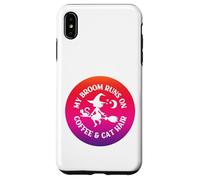 Rainbow Ombre Broom Runs On Coffee and Cat Hair Cheeky Witch Case for iPhone XS Max