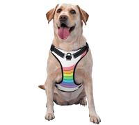 Rainbow On White,Pet Harness,Adjustable Reflective Dog Harness,Pet Leash Vest,M