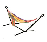 Rainbow Outdoor Garden Single Hammock With Steel Hammock Stand and Carry Bag Primrose Red One Size