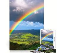 Rainbow Over Green Hills 1000 Piece Jigsaw Puzzles for Adults Jigsaw Mind Play Home Pastime Clean Edge Lovely Present (38x52cm)