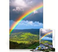 Rainbow Over Green Hills Jigsaw Puzzles for Adults1000 Pieces Memory Gain Stress Relief Design Assembly Memorable Gift (38x26cm)