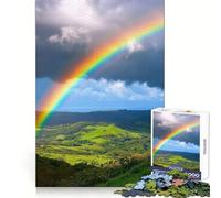 Rainbow Over Green Hills Jigsaw Puzzles for Adults1000 Pieces Memory Gain Stress Relief Design Assembly Memorable Gift (50x75cm)