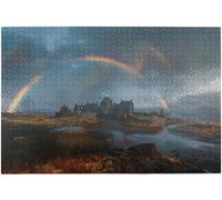 Rainbow Over Natural Landscape 500 Piece Wooden Jigsaw Puzzle, 20.5x15 Inch | with rich colors clear image quality. It is relaxing and intellectually stimulating.family entertainment