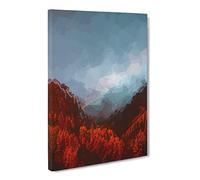 Rainbow Over The Mountains In Italy In Abstract Modern Canvas Wall Art Print Ready to Hang, Framed Picture for Living Room Bedroom Home Office Décor, 24x16 Inch (60x40 cm)