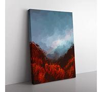 Rainbow Over The Mountains In Italy In Abstract Modern Canvas Wall Art Print Ready to Hang, Framed Picture for Living Room Bedroom Home Office Décor, 60x40 cm (24x16 Inch)