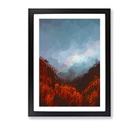 Rainbow Over The Mountains In Italy In Abstract Modern Framed Wall Art Print, Ready to Hang Picture for Living Room Bedroom Home Office Décor, Black A4 (34 x 25 cm)
