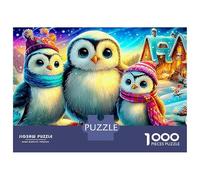 Rainbow Owl 1000 Piece Jigsaw Puzzles Three Penguin in Cosmic Art for Adults Educational Games Beautiful Decoration Difficult Challenging Male And Female Birthday 52x38cm/1000pcs Gifts