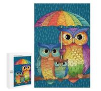 Rainbow Owl Family Art Print Puzzle 1000 Teile Schwer Puzzle Spielzeug Lernspiel Impossible Herausforderungsspielzeug Für Erwachsene Kinder 1000 PCS