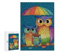 Rainbow Owl Family Art Print Puzzle 1000 Teile Schwer Puzzle Spielzeug Lernspiel Impossible Herausforderungsspielzeug Für Erwachsene Kinder 300 PCS