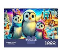 Rainbow Owl Jigsaw Puzzle Three Owls 1000 Pieces Eco-friendly Paper for Teens 12-18 Concentration 70x50cm/1000pcs