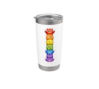 Rainbow Owl Stack Cute Kawaii Owls Colorful Tower Stainless Steel Insulated Tumbler