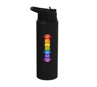 Rainbow Owl Stack Cute Kawaii Owls Colorful Tower Stainless Steel Insulated Water Bottle