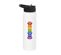 Rainbow Owl Stack Cute Kawaii Owls Colorful Tower Stainless Steel Insulated Water Bottle